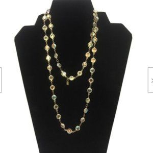 Vintage Swarovski Bezel Set Iridescent Topaz Crystal Stones Swan Signed